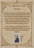 Sunday School St. Elizabeth Ann Seton Worksheet